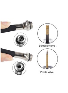 Arabest Bike Pump with Presta Schrader Valves, 100 PSI 80 PSI Bicycle Pump for Electric Bike Tire Mini Pump, Handheld Portable Bike Pump, Universal Small High Pressure Ball Needle Accessories  - Image 3