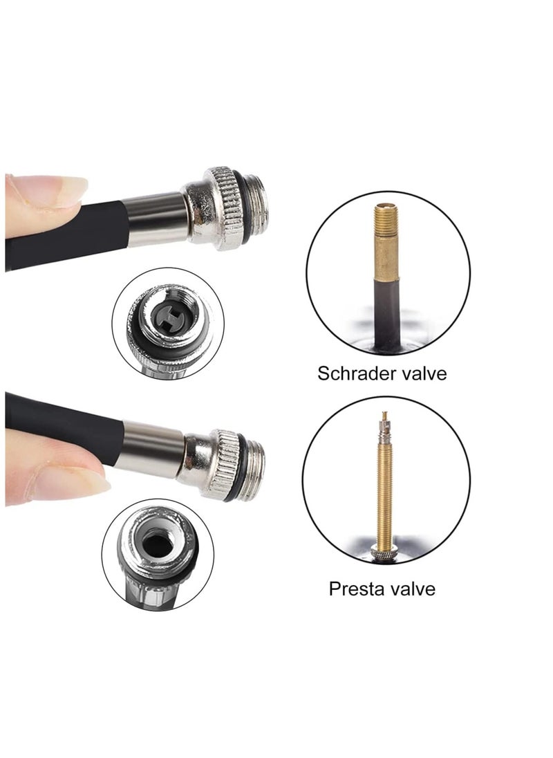 Bike Pump with Presta Schrader Valves, 100 PSI 80 PSI Bicycle Pump for Electric Bike Tire Mini Pump, Handheld Portable Bike Pump, Universal Small High Pressure Ball Needle Accessories
