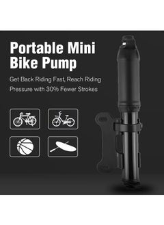 Arabest Bike Pump with Presta Schrader Valves, 100 PSI 80 PSI Bicycle Pump for Electric Bike Tire Mini Pump, Handheld Portable Bike Pump, Universal Small High Pressure Ball Needle Accessories  - Image 4