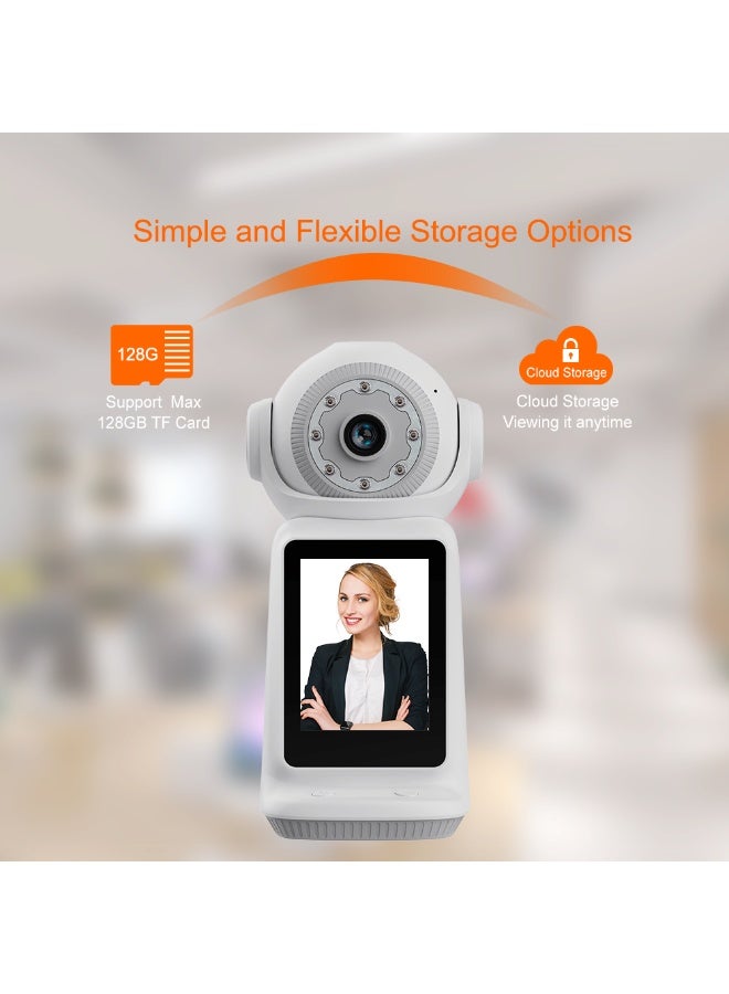 Equipped with a 3-megapixel HD Wifi video call camera with automatic rotation tracking, two-way intercom function, supports TF card/cloud storage, suitable for home/store/pet - Image 5