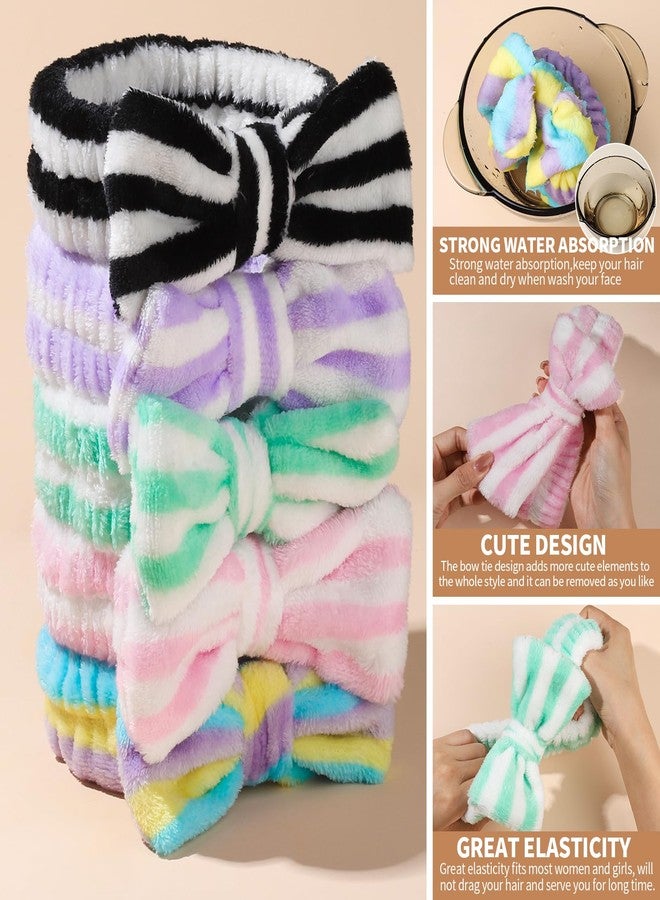 تينيتور طوق رأس للمكياج من تينيتور، طوق رأس سبا للبنات، أطواق رأس مزينة بفيونكة، أطواق رأس ناعمة لغسل الوجه، العناية بالبشرة - Image 3