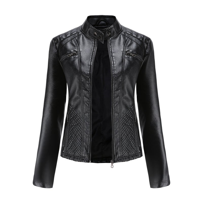 Leather Jacket Russian Popular Slim Youthful Elegant Wear-Resistant Leather Jacket - Image 1