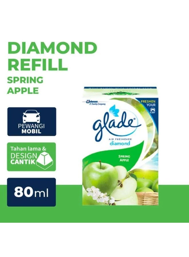 جليد معطر جو سائل للسيارة برائحة التفاح الربيعي من دايموند، 80 مل