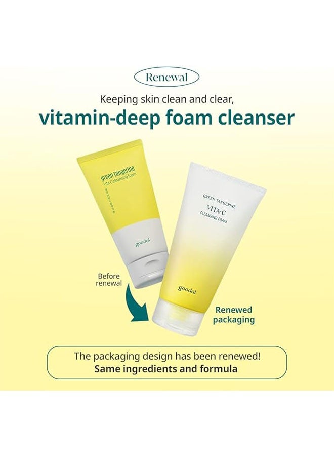 GOODAL Green Tangerine Vita C Cleansing Foam, Deeply Cleanse and Brighter Skin, Gentle, Hypoallergenic Foam Cleanser, Suitable for All Skin Types - Image 2