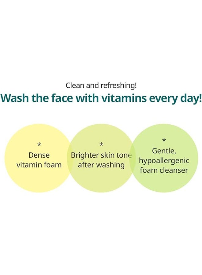 GOODAL Green Tangerine Vita C Cleansing Foam, Deeply Cleanse and Brighter Skin, Gentle, Hypoallergenic Foam Cleanser, Suitable for All Skin Types - Image 3