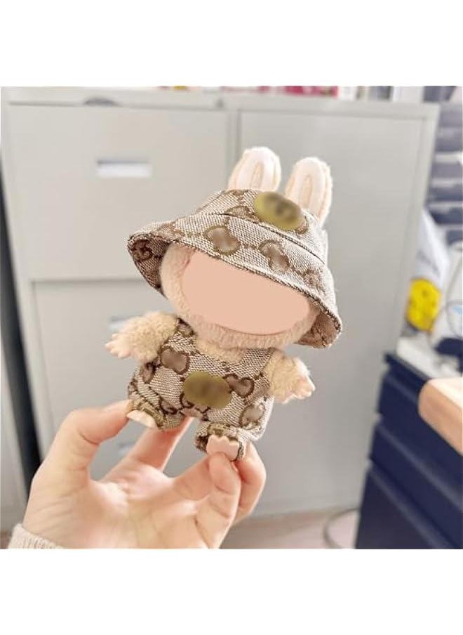 OCTOBER Labubu Clothes for Doll - Adorable Pink u0026 Brown Outfit for 17cm Dolls, Stylish Labubu Accessories for Play,17cm labubu Dolls Accessories 17cm labubu Dolls Accessories (Style A(Clothes + Hats))  - Image 1