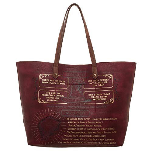 Harry Potter Hogwarts School List Ladies Juniors Burgundy Tote Bag - Image 4
