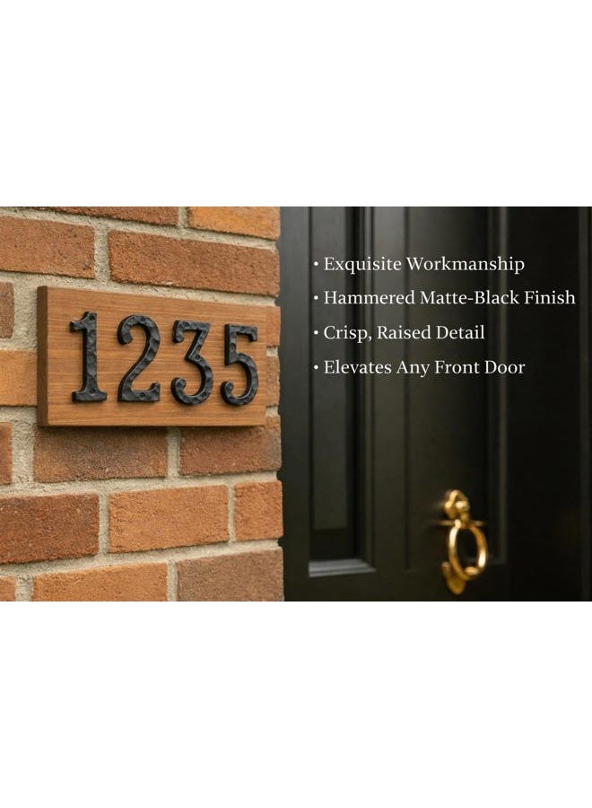 NACH House Numbers for Outside, 4 inch Black Address Numbers for House - Number 1 - Rustic Numbers for Outside with Mounting Hardware - Image 2