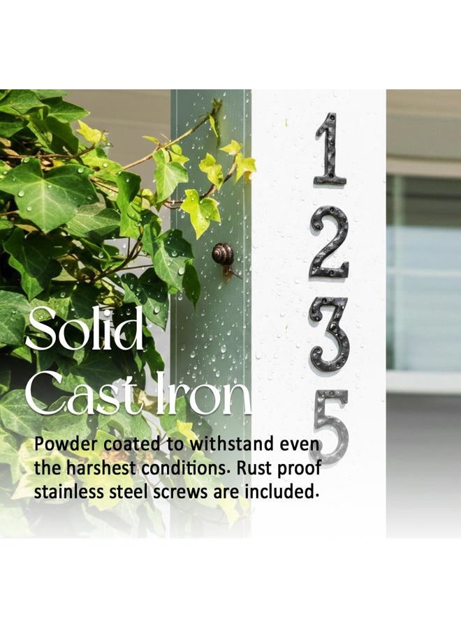 NACH House Numbers for Outside, 4 inch Black Address Numbers for House - Number 1 - Rustic Numbers for Outside with Mounting Hardware - Image 3