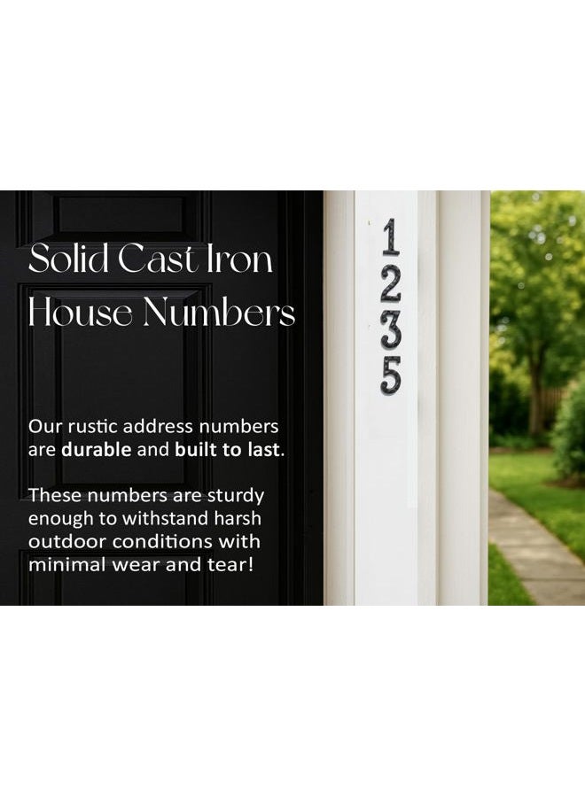 NACH House Numbers for Outside, 4 inch Black Address Numbers for House - Number 1 - Rustic Numbers for Outside with Mounting Hardware - Image 5