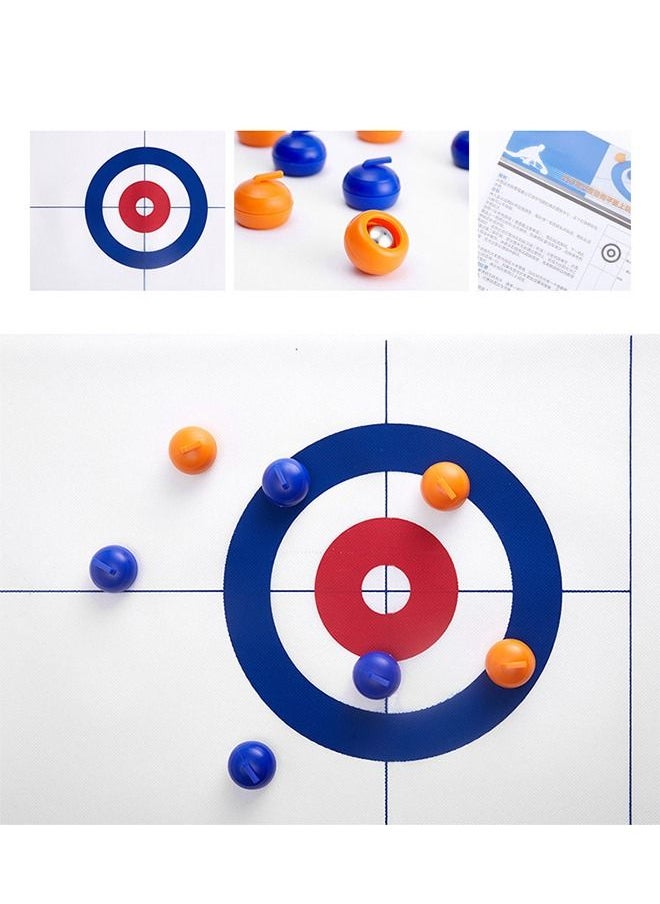 Tabletop Curling Game for Kids, Adults & Family. Fun Indoor Sports Battle Game for Everyone. Come with 8 Tabletop Curling Stones. Easy to Set Up, Play & Portable.