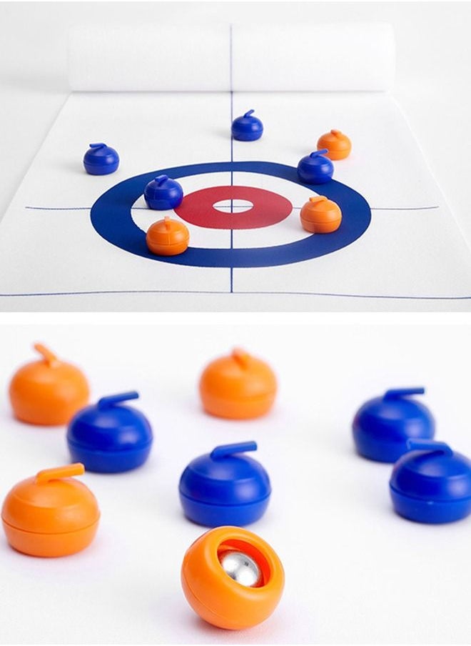 Tabletop Curling Game for Kids, Adults & Family. Fun Indoor Sports Battle Game for Everyone. Come with 8 Tabletop Curling Stones. Easy to Set Up, Play & Portable.