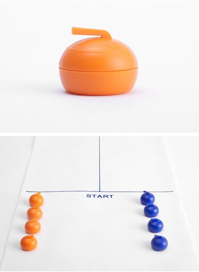 Tabletop Curling Game for Kids, Adults & Family. Fun Indoor Sports Battle Game for Everyone. Come with 8 Tabletop Curling Stones. Easy to Set Up, Play & Portable.