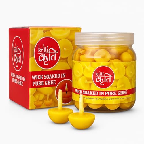 KRITI Creations Pure DESI GHEE Wicks (100 Pcs in a Box) - Image 1