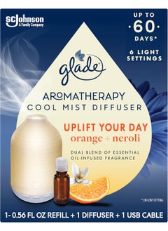 Glade Glade Aromatherapy Diffuser & Essential Oil, Air Freshener for Home, Uplift Your Day Scent with Notes of Orange & Neroli, 0.56 Fl Oz 