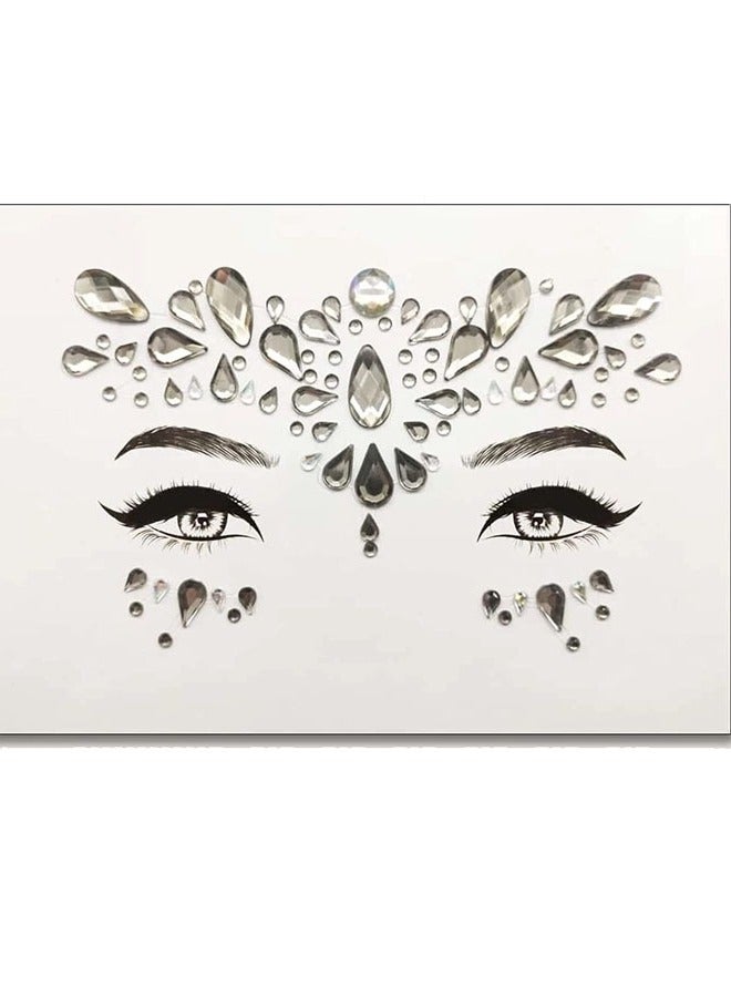 Self-adhesive crystal face tattoo stickers for face decoration for parties and events - Image 2