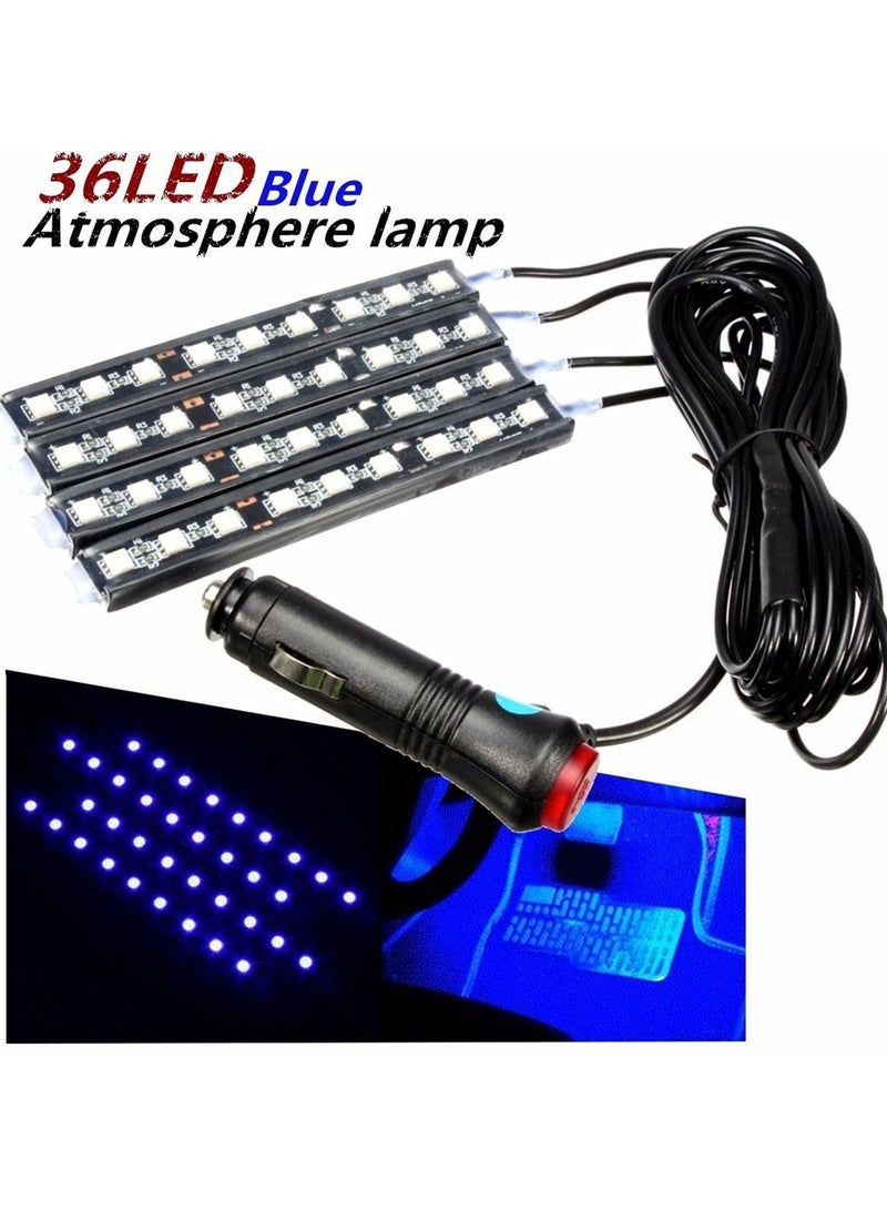 Car LED Strip Light, CAR 4pcs 36 LED Car Interior Lights Under Dash Lighting Waterproof Kit,Atmosphere Neon Lights Strip for Car,DC 12V - Image 4
