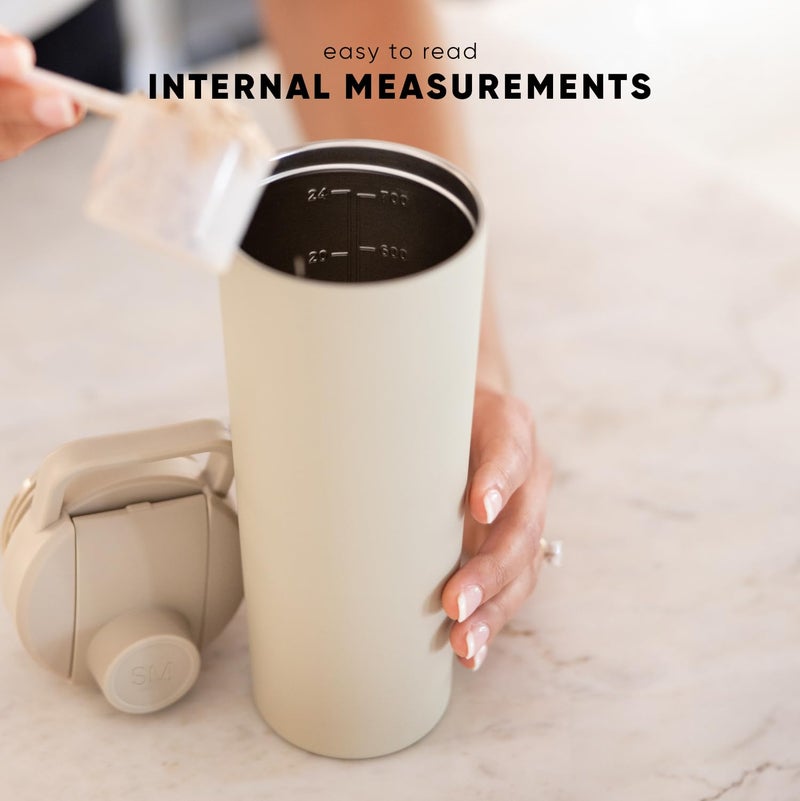 Simple Modern Stainless Steel Shaker Bottle with Ball 24oz | Metal Insulated Cup for Protein Mixes, Shakes and Pre Workout | Rally Collection | Cream Leopard - Image 5