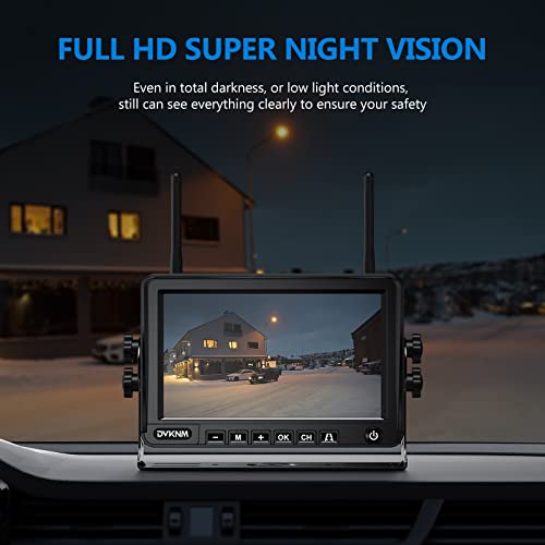 DVKNM Magnetic Solar Wireless Backup Camera HD1080P 3 Mins DIY Installation DVR 7" IPS Monitor Rechargeable Reverse Camera System for Hitching Gooseneck Horse Trailer Fifth Wheels/Car RV Camper AP7 - Image 5