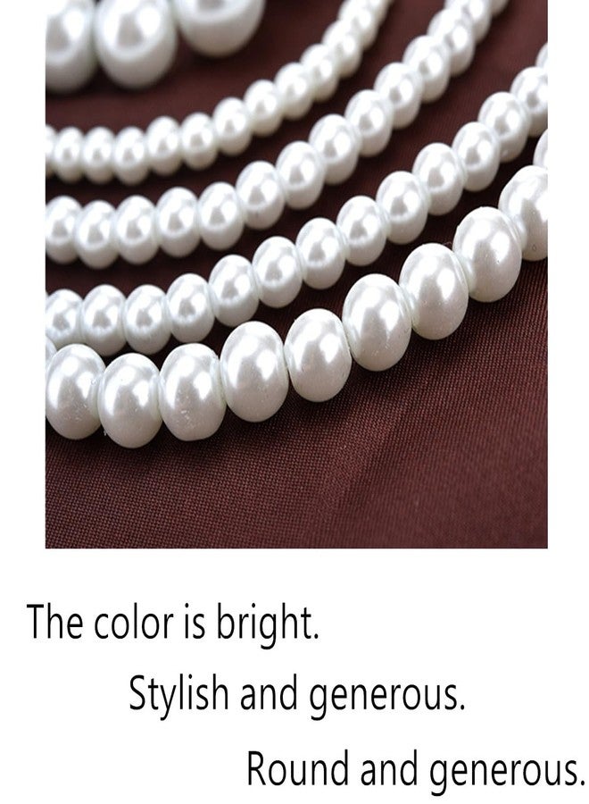 Beetoo Multilayer Strand Long Choker Necklace,Flapper Beads Necklaces for Women, Fashion Imitation Faux Pearls Long Necklace Vintage Costume Jewelry Necklace - Image 5