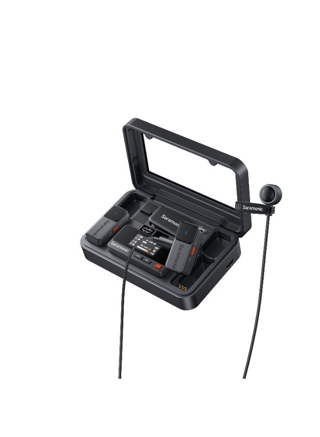 Saramonic Dual Wireless Microphone 2.4GHz for Two People – Compact Professional Lavalier System for Filming, Broadcasting & Podcasting, Compatible with Smartphones, Cameras & Computers – Clear Sound, Wide Range & Easy Operation - Image 4