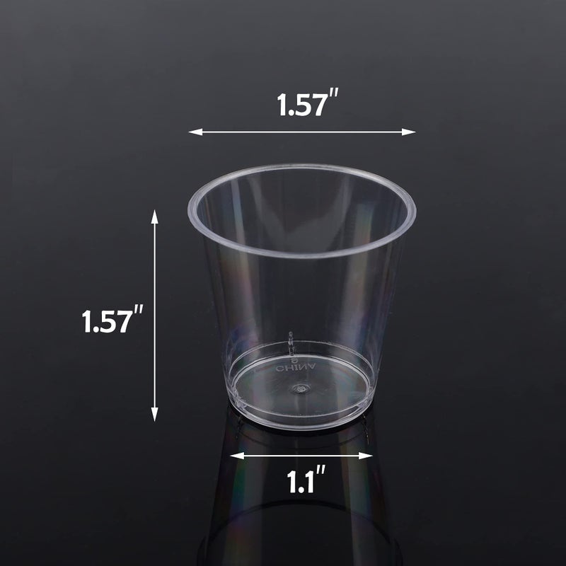 Zcaukya Zcaukya 100 Shot Glasses  1oz Clear Plastic Disposable Hard Cups  Mini Cups Great Container for Sauce  Sample Tasting  Jello Shots  Pudding - Image 2