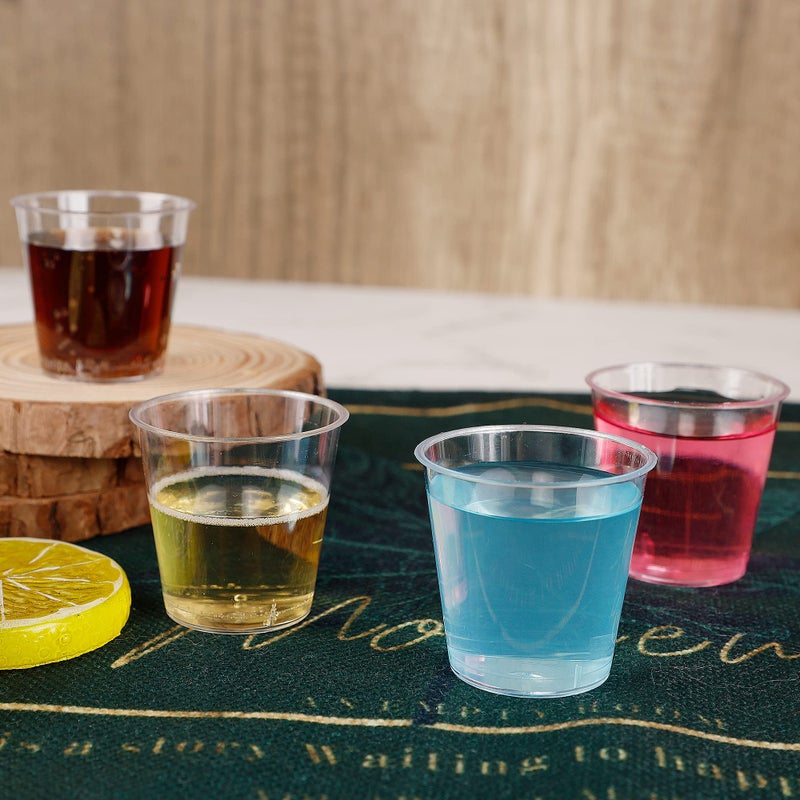 Zcaukya Zcaukya 100 Shot Glasses  1oz Clear Plastic Disposable Hard Cups  Mini Cups Great Container for Sauce  Sample Tasting  Jello Shots  Pudding - Image 4
