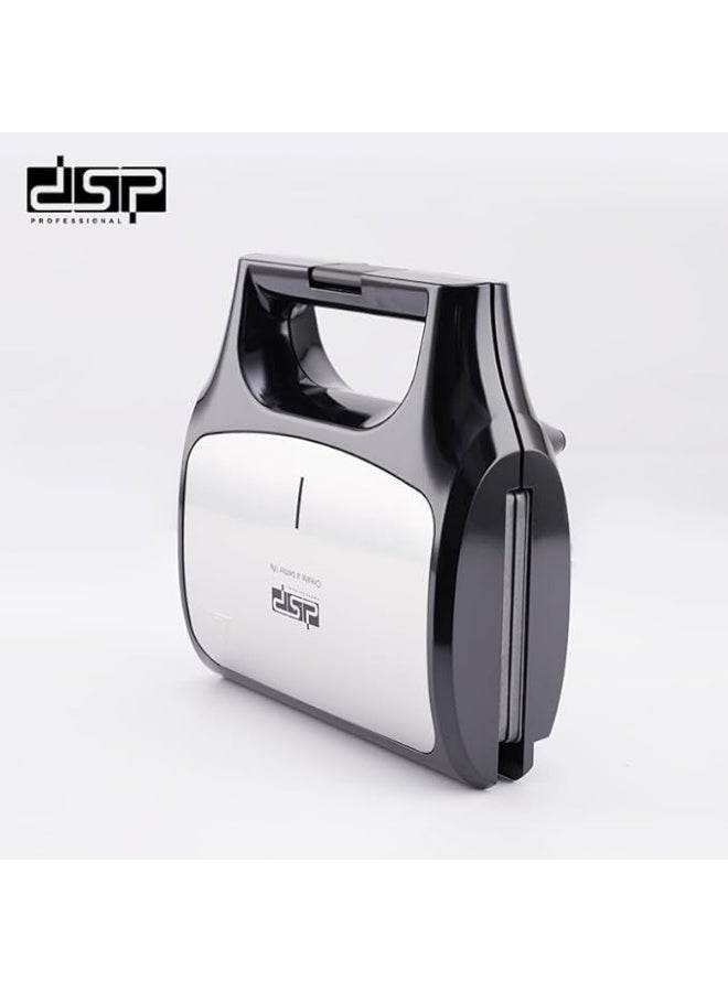 DSP KC1238 6-in-1 Sandwich Maker for Triangle, Striped, Waffle, Nut, Donut, and Candy Shells with Thermostat 800W Black x Silver - Image 5