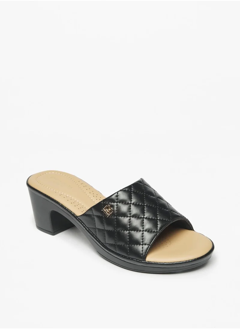 فلورا بيلا Quilted Slip-On Slide Sandals with Block Heels