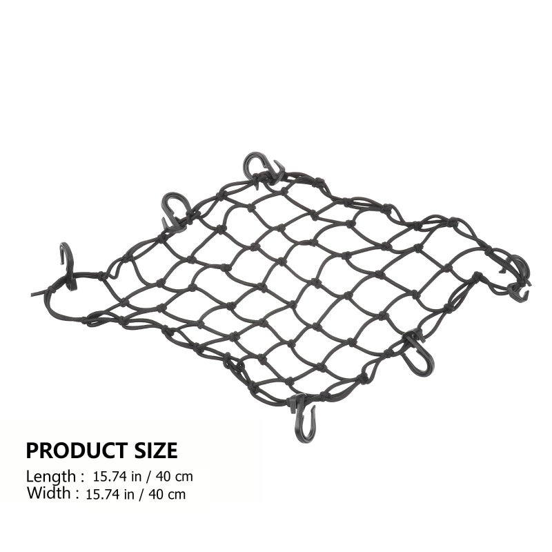 Elastic Cargo Net 40cm X 40cm with 6 Hooks for Car Trunk Motorcycle Fuel Tank Storage Organizer - Image 3