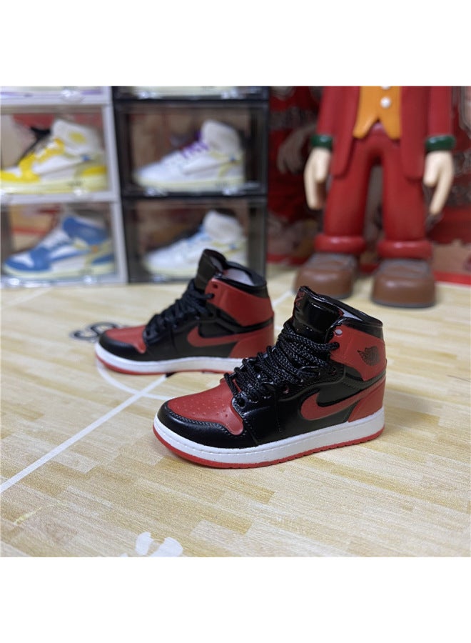 1/6 Mini Sneakers Model Aj1 Creative Cute Basketball Shoes Keychain Car Bag Jewelry Aj Keychain-Color:1 Sakuragi Flower Road (a Pair Of Naked Shoes)  - Image 1