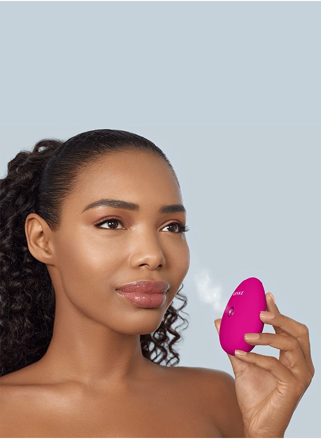 GESKE SmartAppGuided Facial Hydration Refresher 4 in 1 Water Atomiser Face Steamer Water Spray Face Mister Facial Cleansing Device Spray Mist Cosmetics Natural Glow -Magenta  - Image 3
