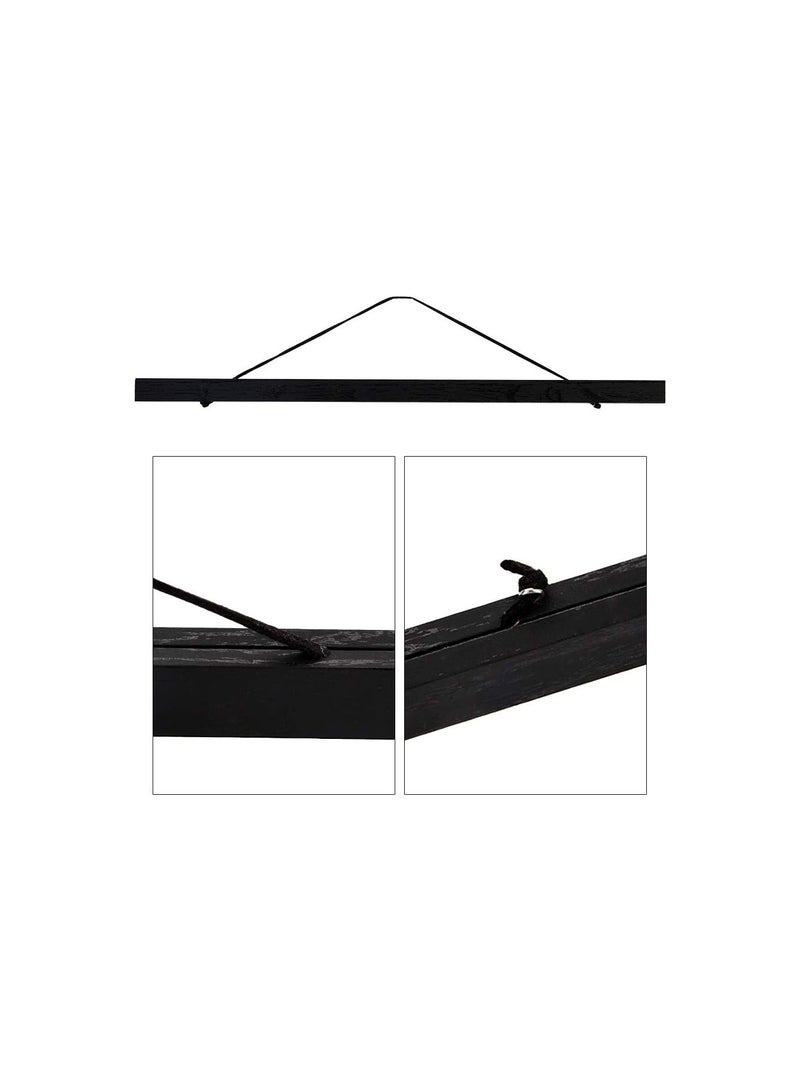 GGOOT Wooden Poster Frame,Modern Magnetic Photo Picture Hanger,DIY Picture Scroll Prints Artwork Hanging Kit for Home Decoration Wall Art (Black)(40CM) - Image 5
