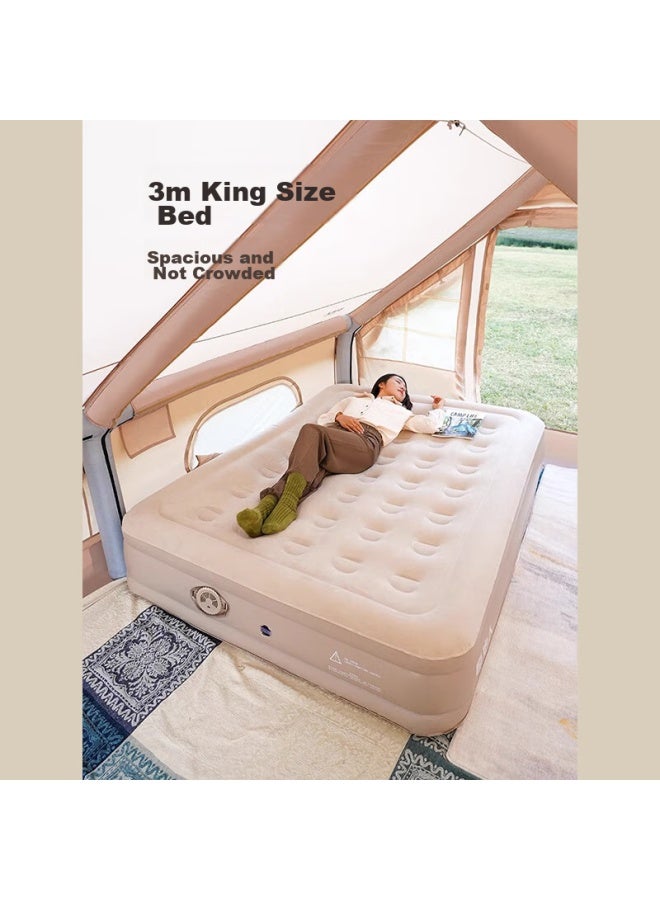 Primitive Man Yuanren Camping Automatic Inflatable Mattress, Outdoor Camping Tent Air Pad, Double Sleeping Mat, Inflatable Bed For Floor Sleeping, Khaki - Image 1