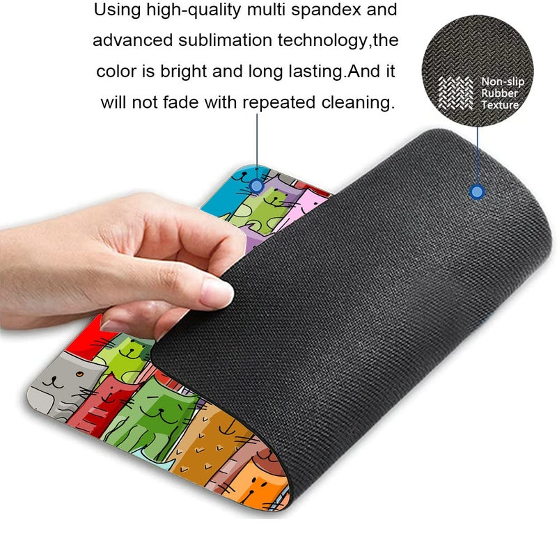 Solekla Mouse Pad, Lovely Multicolor Cartoon Cats Mouse Pad, Personalized Rectangle Mousepad Customized Mouse Pads with Designs Non-Slip Rubber Smooth MousePads for Computer Laptop - Image 2