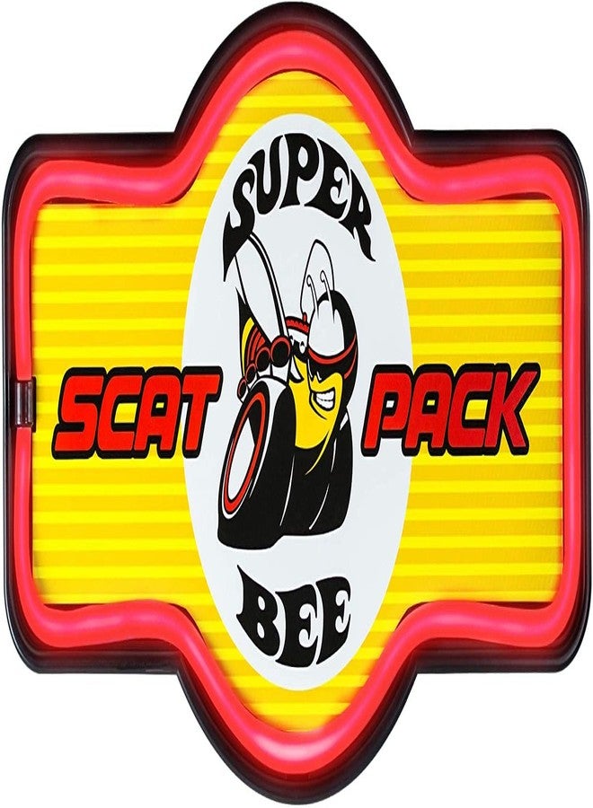 أس أو تي تي لوحة نيون LED مستوحاة من طراز Super Bee Scat Pack القديم، ديكور حائط ريترو للمنزل أو غرفة الألعاب أو البار أو ركن الرجل (17.25 بوصة × 9.5 بوصة). - Image 2