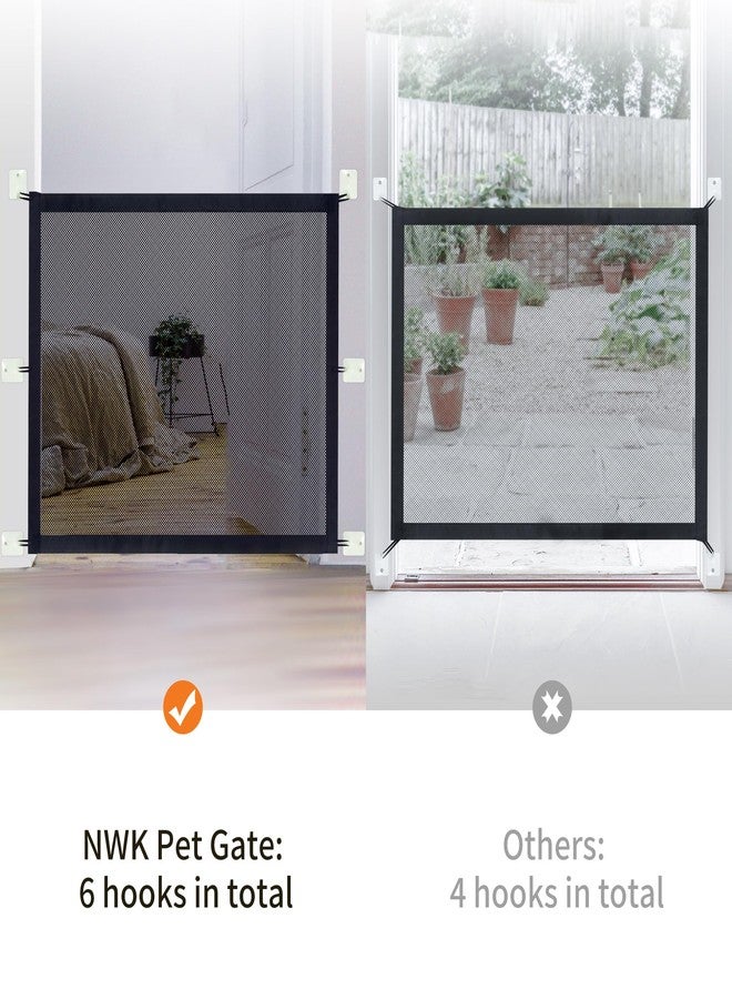 NWK Magic Dog Gate for Stairs Pet Gate for The House Providing a Safe Enclosure for Pets to Play and Rest, 6 Hooks Design (50'' X 30'') - Image 3