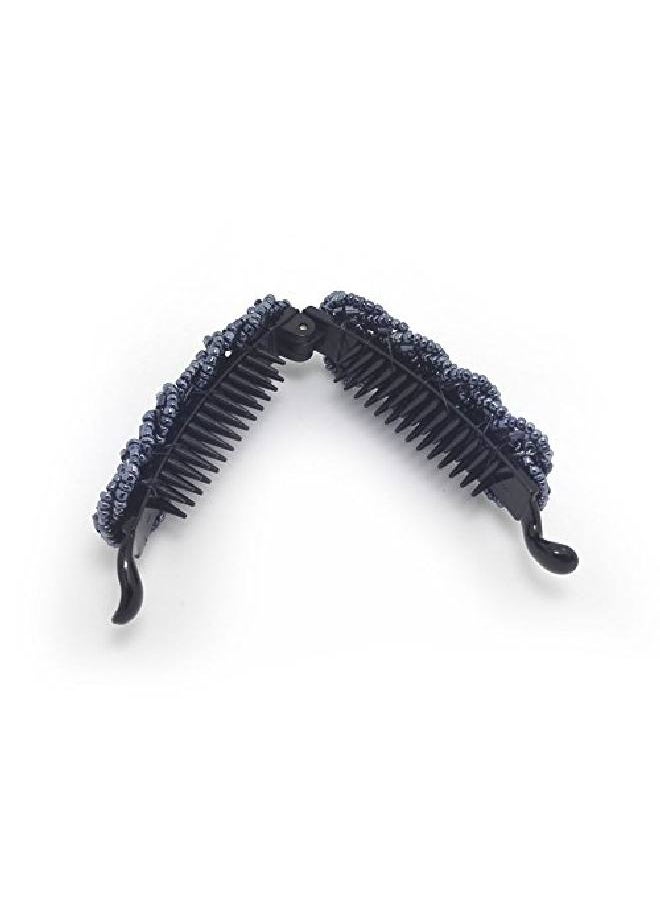 Meilliwish - Noble Beautiful Lady Banana Hair Clip Ponytail Holder(H36)(Darkblue) - Image 1