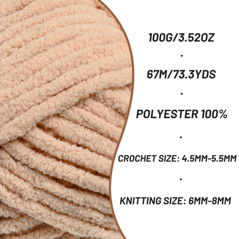 OMoiut 4 Pack Chunky Chenille Yarn for Crocheting, Baby Yarn for Crocheting Soft Blankets, Bulky Yarns for Crochet Amigurumi, 400g (297yds) Fluffy Velvet Yarns for Hand Knitting (4 Light Green) - Image 2