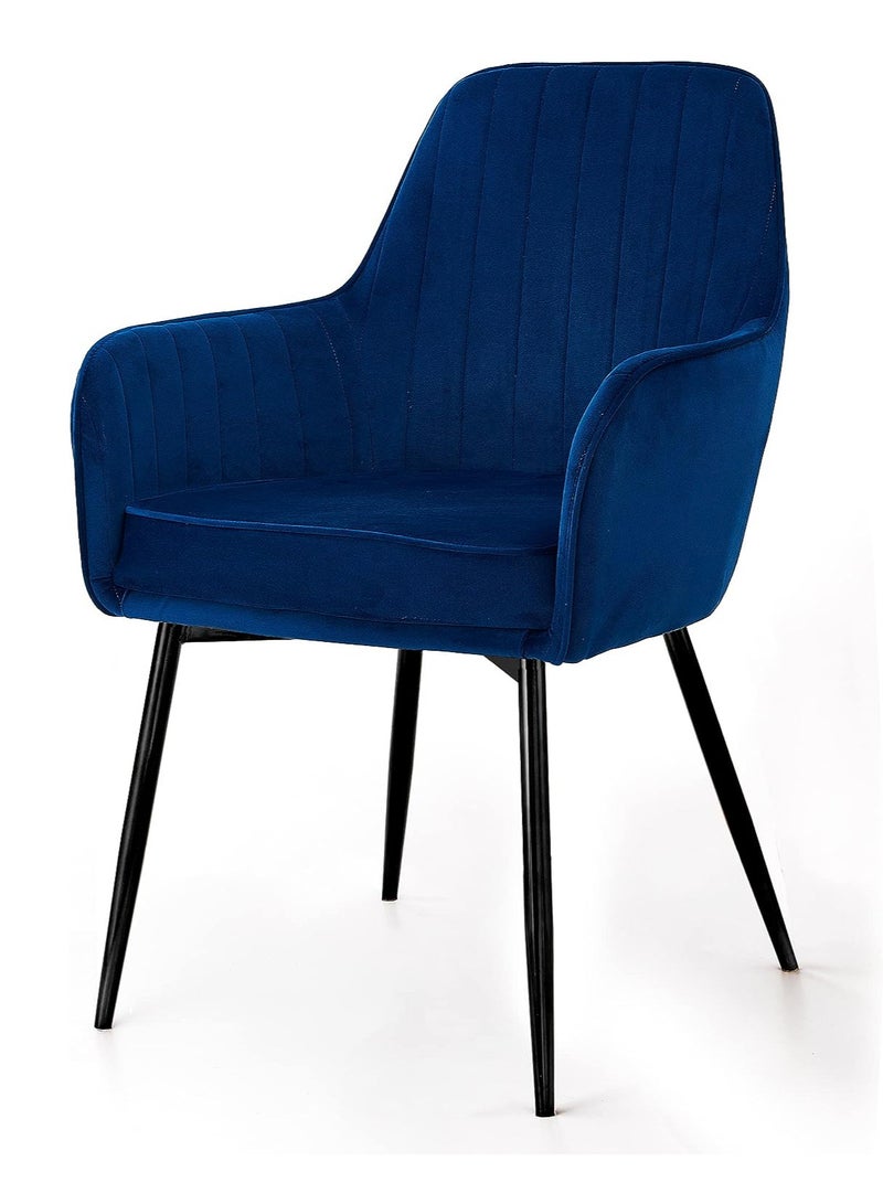 Generic Velvet Kitchen Chair with Stylish Black Legs  - Image 1