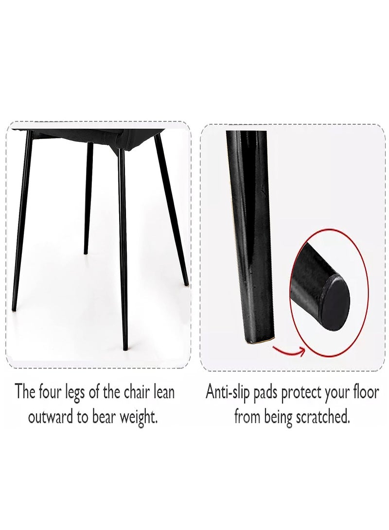 Generic Velvet Kitchen Chair with Stylish Black Legs  - Image 3