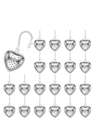 20 Pcs Heart-Shaped Stainless Steel Tea Strainers, Loose Leaf Infusers with Extended Chain Hook, Perfect for Seasonings and Tea Diffusing in Cups and Bottles (Silver) - pzsku/Z1DC572BAB155A3A426CBZ/45/_/1723083446/bd734814-ef5e-44b1-bb6d-192eb32a15b1