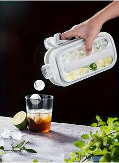 Silicone Ice Cube Maker Tray - Folding 2-in-1 Portable Ice Cube & Ball Mold, Leakproof BPA Free Household Ice Pot with Cover for Chilled Beverages