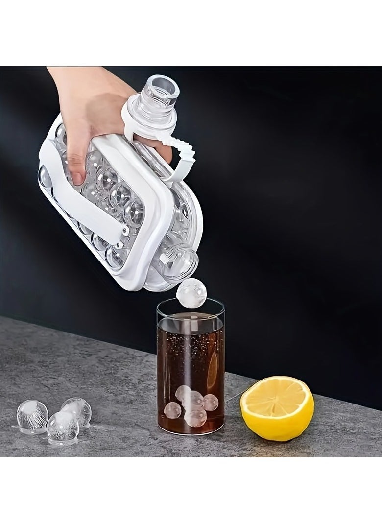 Generic - Silicone Ice Cube Maker Tray - Folding 2-in-1 Portable Ice Cube & Ball Mold, Leakproof BPA Free Household Ice Pot with Cover for Chilled Beverages - Image 1