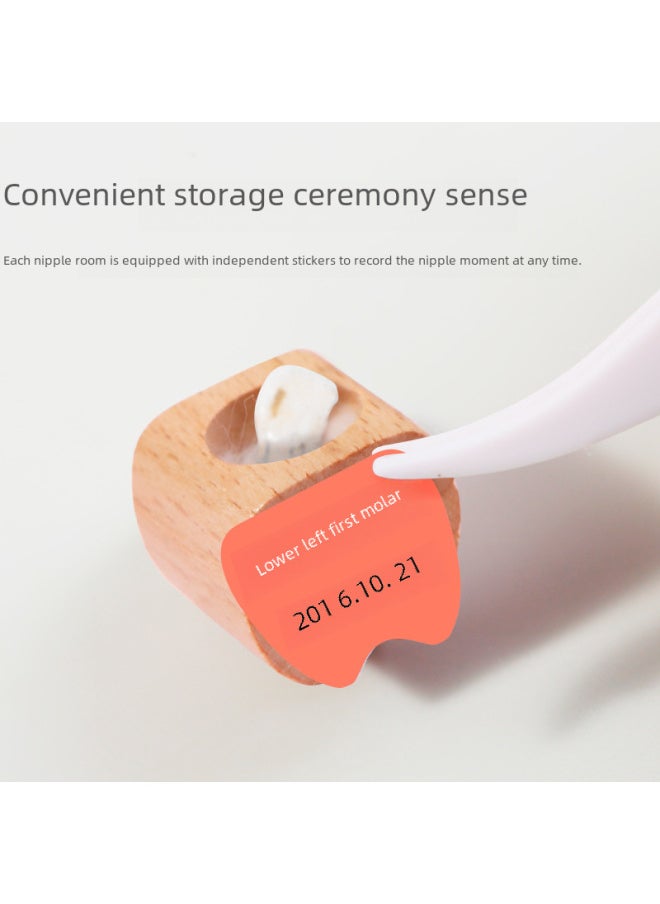 Generic T5 Cute Little Monster Children Toothpick Memory Box Teeth Hair Preservation Storage Baby Tooth Collection Cottonwood-Color:Grape Purple + Peach Powder  - Image 3