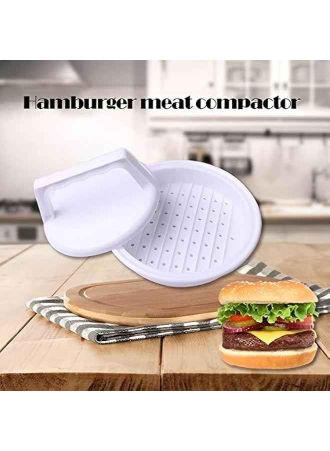 Burger Press - Perfectly Shape Stuffed Patties with Our Easy-to-Use Hamburger Maker, Ideal for Grilling BBQs at Home or Outdoor Cooking Adventures (White) - Image 2