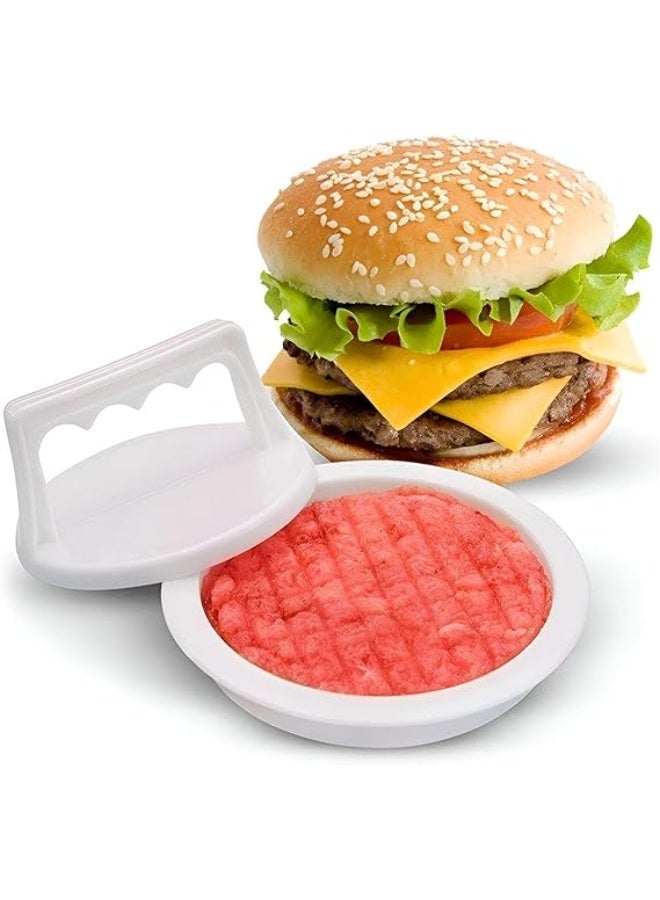 Burger Press - Perfectly Shape Stuffed Patties with Our Easy-to-Use Hamburger Maker, Ideal for Grilling BBQs at Home or Outdoor Cooking Adventures (White) - Image 3