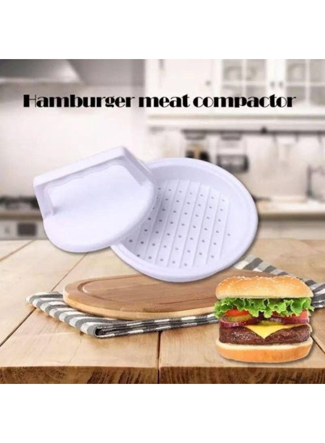 Burger Press - Perfectly Shape Stuffed Patties with Our Easy-to-Use Hamburger Maker, Ideal for Grilling BBQs at Home or Outdoor Cooking Adventures (White) - Image 1