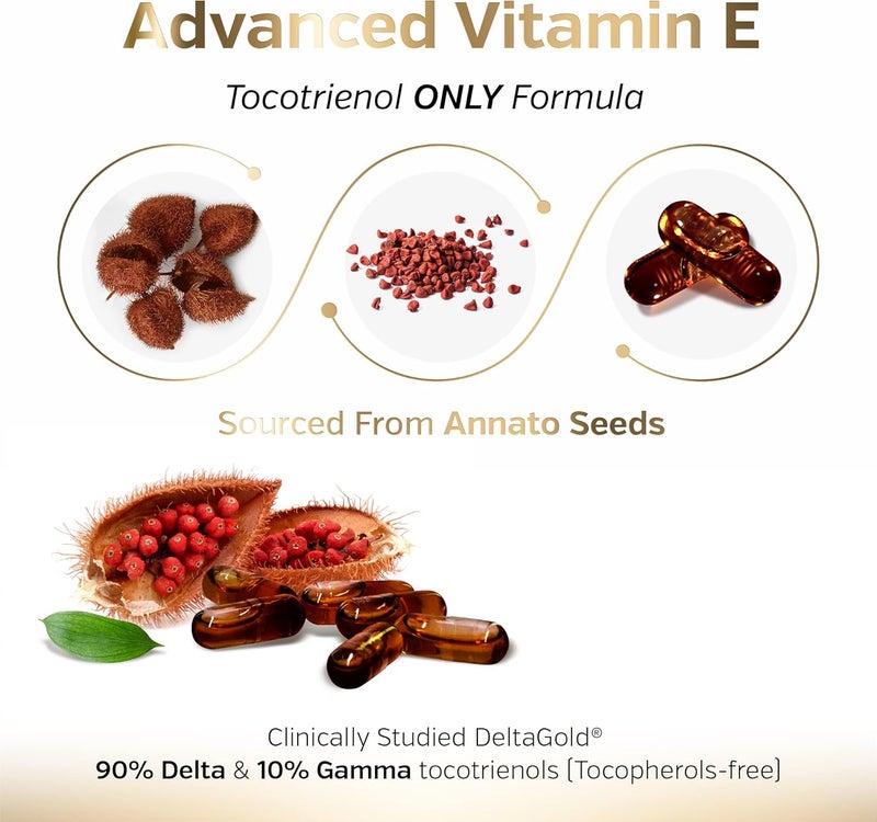 Sunergetic مكمل سونيرجيتيك بريميوم توكوتريينول من أناتو مع دلتا جولد توكوتريينول فيتامين E 300 ملغ يدعم صحة الكبد والمناعة وصحة القلب توكوتريينول دلتا وغاما 30 كبسولة سائلة - Image 4