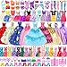 Ecore Fun 99 Pcs Doll Clothes Outfits and Accessories 5 Princess Wedding Gowns 12 Fashion Dresses 2 Leisure Outfits 2 Bikini Swimsuits 10 Shoes and 57 Accessories for 115 inch DollsGirl Gift - Image 2